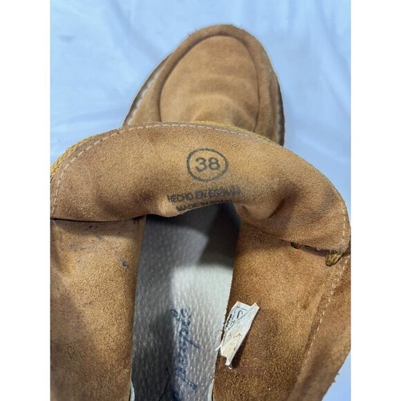 Free People Ashton Ankle Soft Suede Lace Booties Shoes tan size 8 - Picture 14 of 16